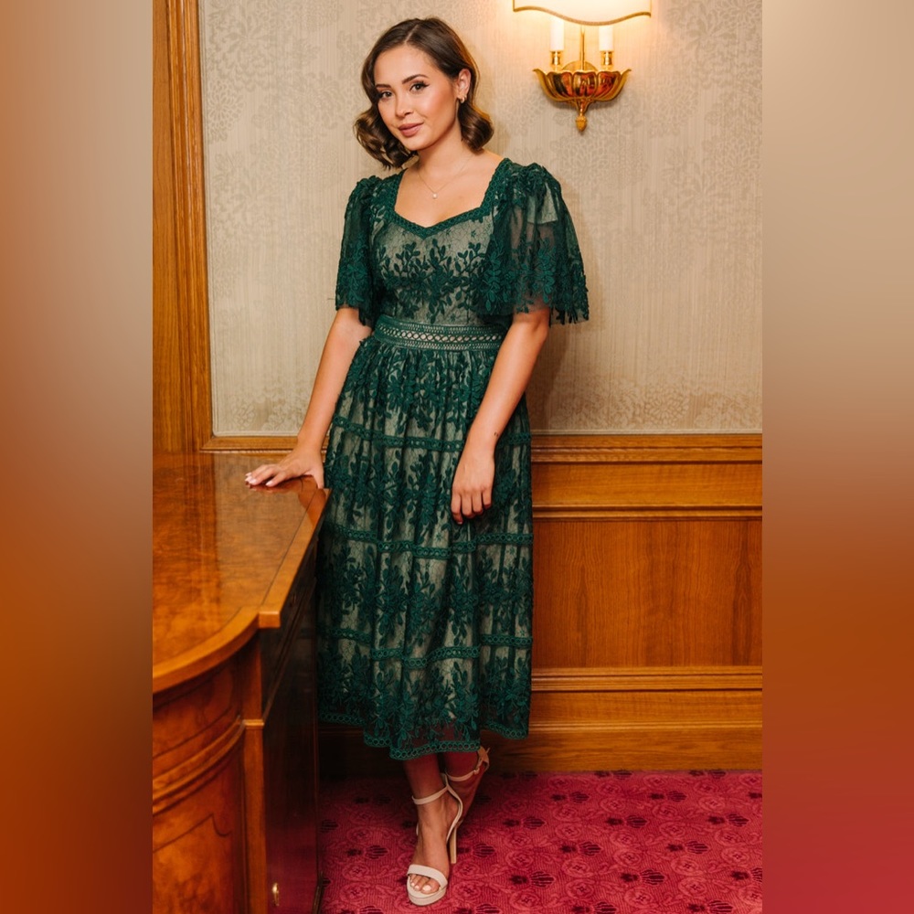 Ivy City Co Venice Dress with Flutter Sleeves